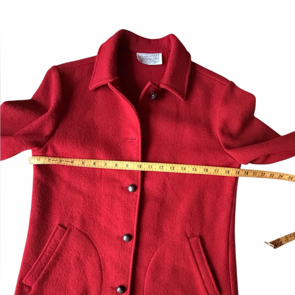 Pendleton Red Wool Shacket Button Front Shirt Jac… - image 5